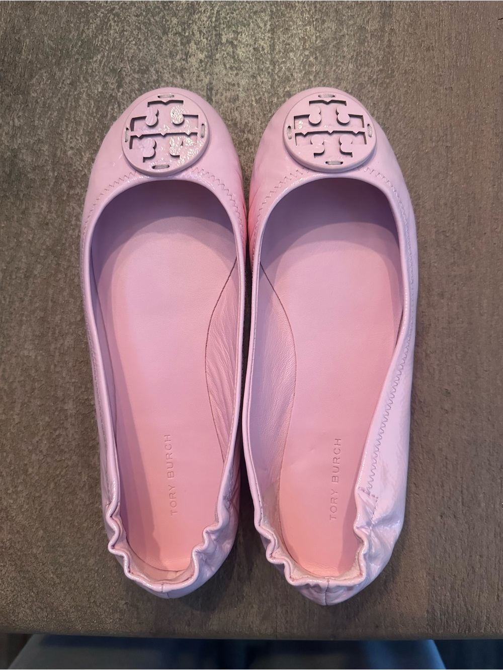 Tory Burch Petunia Pink Leather Minnie Ballet Flats